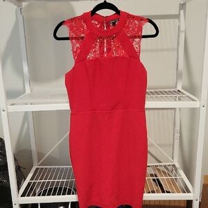 Express Red Lace Mini Dress